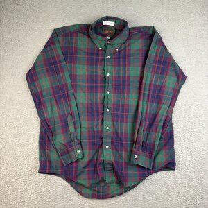 VTG Men's Button Shirt Extra Large Madras Plaid Multicolor Imported Cotton USA